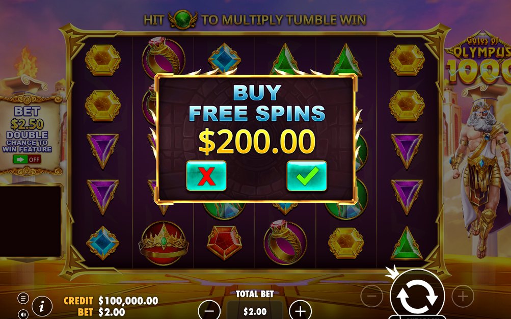 Double Chance mode with extra Scatter symbols on special reels