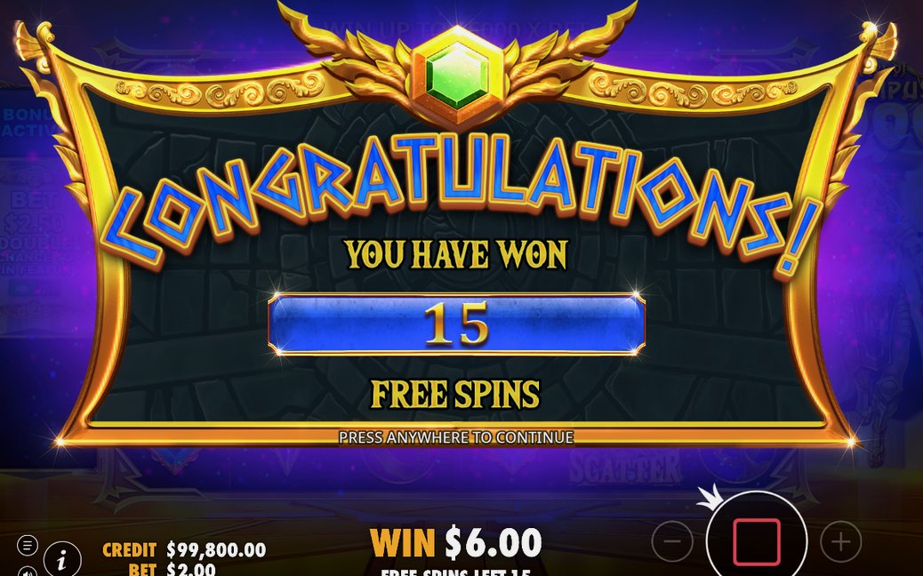 Free Spins round showing the total multiplier