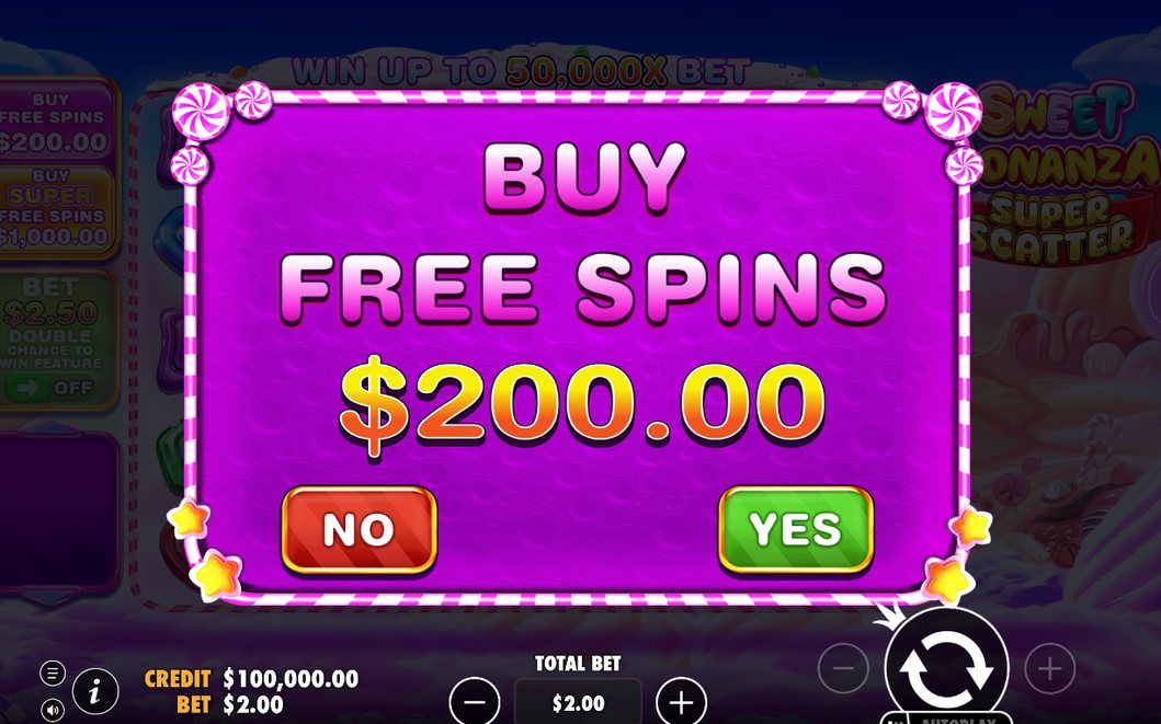 Four Scatter symbols on the grid starting Free Spins